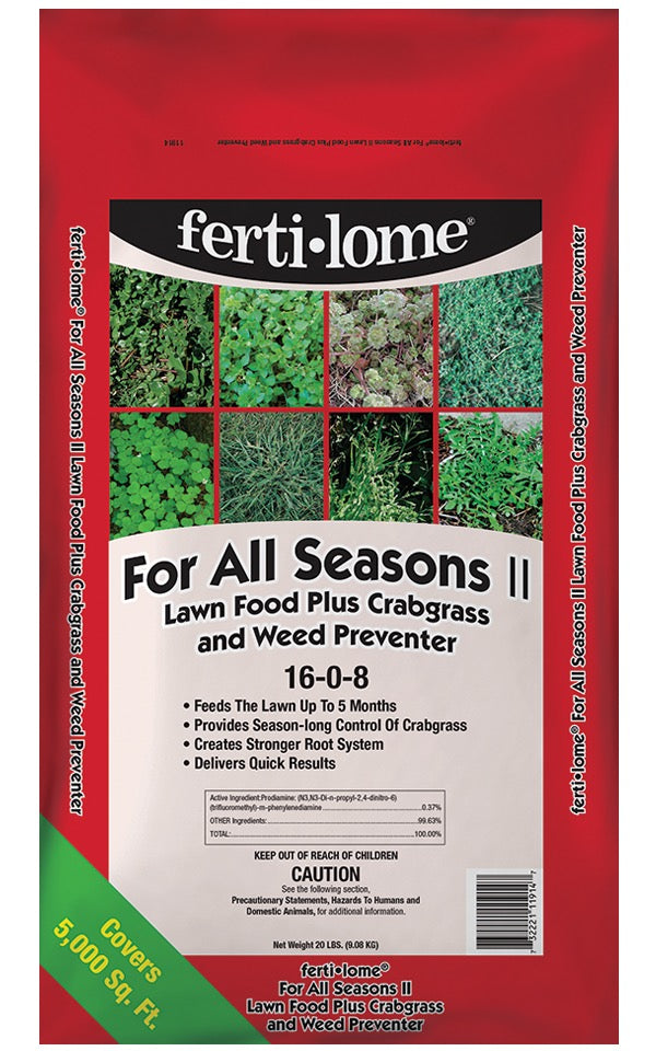 fertilome herbicide Fertilome 20 lbs 16-0-8 For All Seasons II Lawn Food & Weed Preventer