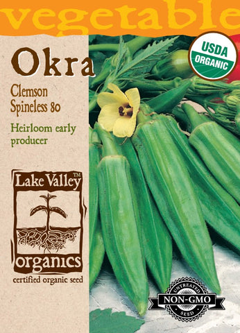 Organic Okra Clemson Spineless 80 Heirloom