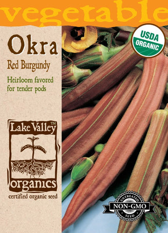 Organic Okra Red Burgundy Heirloom
