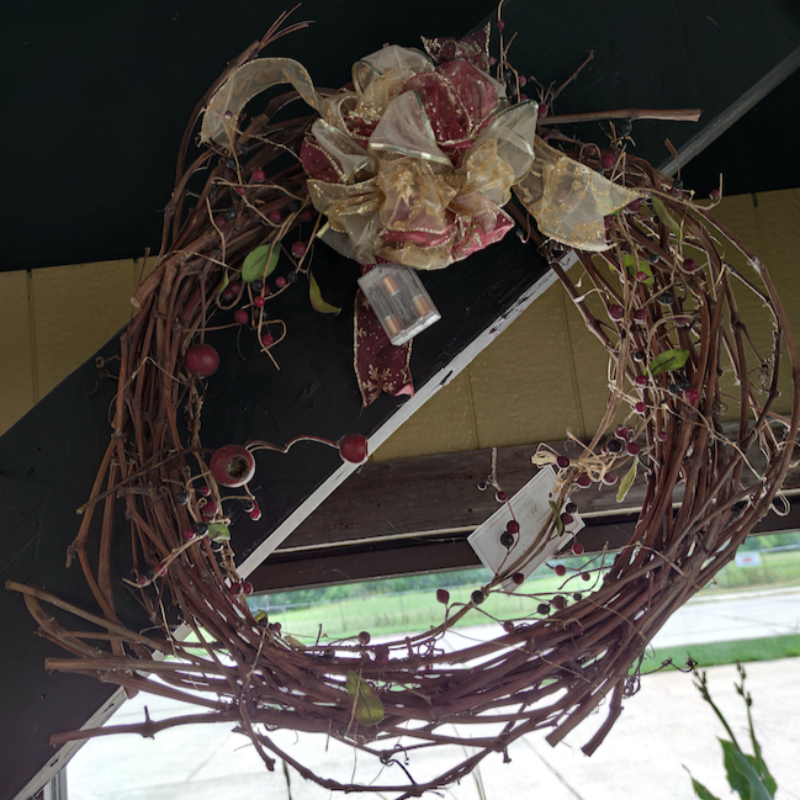 Grapevine Wreath Chandelier •
