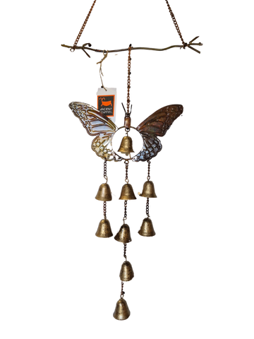 Ancient Graffiti Butterfly w/Bells Wind Chime