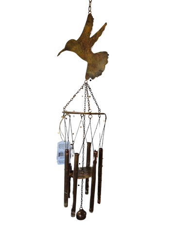 Ancient Graffiti Hummingbird Pipes Wind Chime