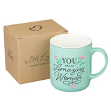 Mug Teal/White You Are an Amazing Woman
