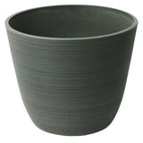 Textured gray pot on a white background