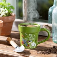 Evergreen_ Garden Pot Ceramic Cup and Hand Shovel