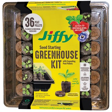 Jiffy Seed Starting Greenhouse with SUPERthrive Plant Markers - 36mm - 36 Pellets