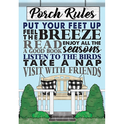 Carson_ DuraSoft™ "Porch Rules" Garden Flag