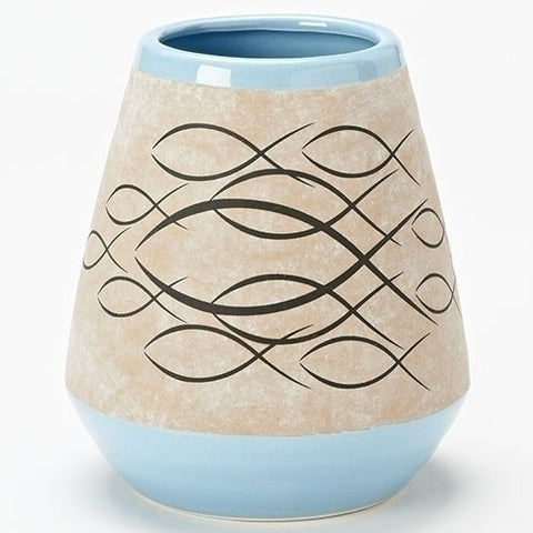 Roman 6.5" Ichthus Blue Vase