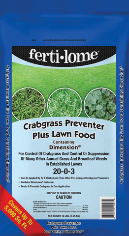Crabgrass Preventer Plus Lawn Food w/ Dimension 20-0-3 (16lbs)