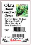 PBN Okra 'Dwarf Long Pod' Green