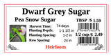 PBN Pea Sugar 'Snow Dwarf Grey'