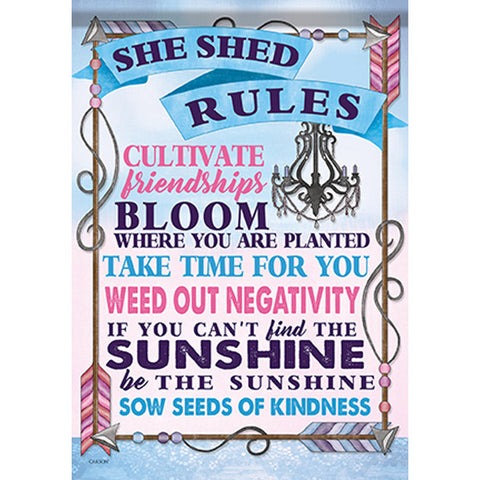 Carson_ DuraSoft™ Garden Flag "She Shed Rules"