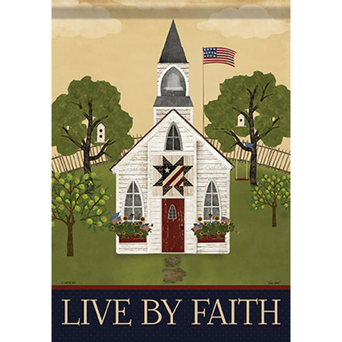 Carson_ DuraSoft™ Garden Flag "Americana Church"