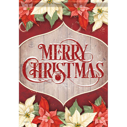Carson_ Dura Soft™ Merry Christmas Poinsettias Garden Flag