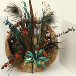 AU_F454_Floral Rust/Natural Large Coco Basket