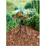 Evergreen_ Glass Birdbath 16"