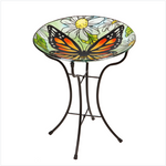 Evergreen_ Glass Birdbath 16"