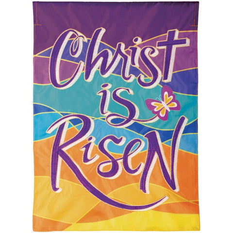 Carson_ Double Applique Garden Flag "Christ is Risen"
