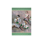 Carson_ GlitterTrends™ DuraSoft™ Garden Flag "Cherry Blossom Chickadee"