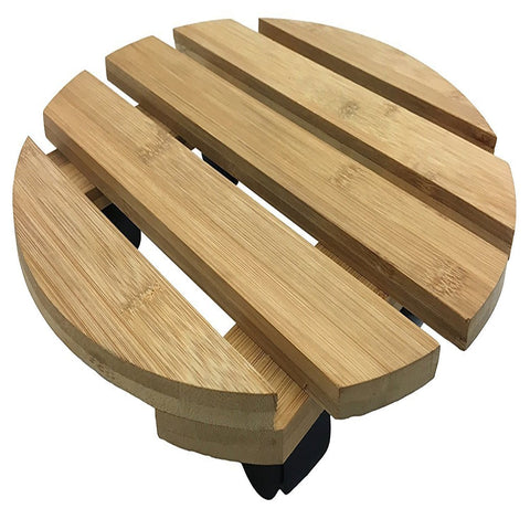 Wagner Round Bamboo Plant Caddy, 11.4" Round