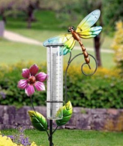 Garden Rain Gauge & Thermometer