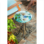 Evergreen_ Glass Birdbath 16"