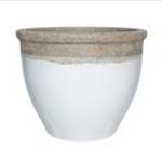 MCD_ Volcanic White Flat Rim Planter