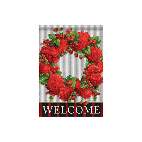 Carson_ DuraSoft™ Garden Flag "Geranium Wreath"