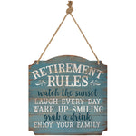 Carson_ 'Retirement Rules' Metal Sign
