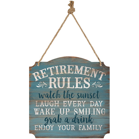 Carson_ 'Retirement Rules' Metal Sign